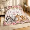 Candice Floral Nursery Animals Coral Fleece Blanket Kids Decor
