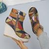 Women's Autumn Belt-Buckle Short Martin Boots, Leopard-Print Wedge Chelsea Style, Available In Large Sizes.
