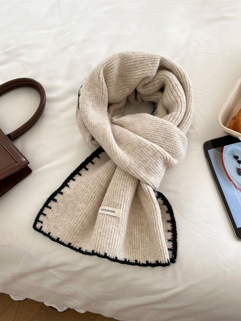 Manufacturer wholesale high-grade wool-containing small fragrant knitted scarf women's winter quality warm versatile couple scarf