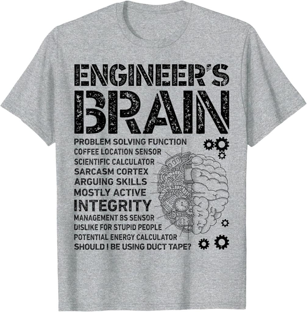 Engineers Brain Funny Process Engineer Gift TShirt 100 Cotton ONeck Short Sleeve Summer Casual Mens Tshirt Streetwear