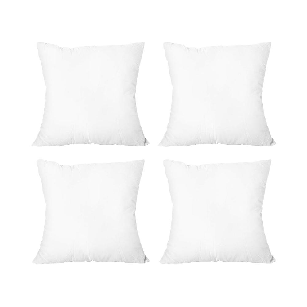 4-Pack White 18x18 Throw Pillow Inserts Lightweight Knitted Alternative Polyester Machine Washable Couch Cushion Sham