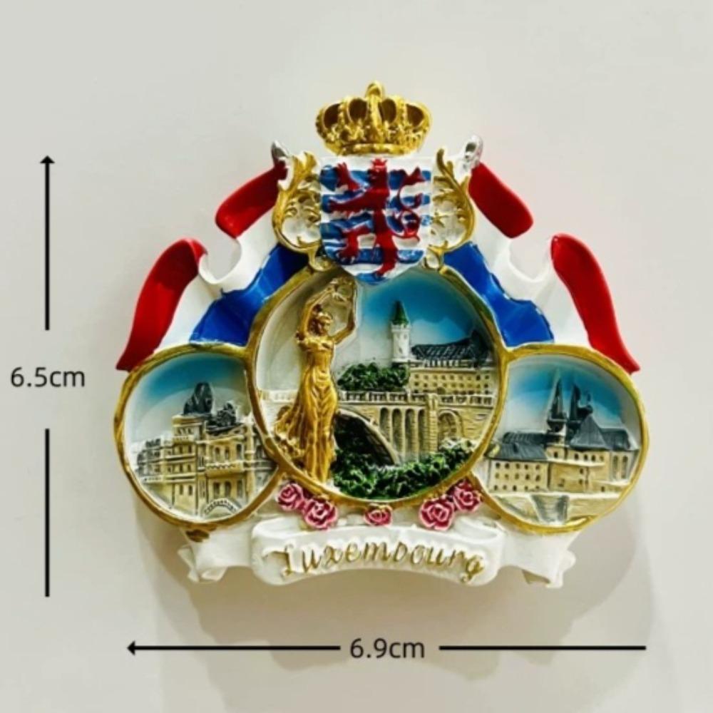 Luxembourg Fridge Magnets Tourism Souvenir Handicraft Resin Refrigerator Magnets Sticker Collection Home Decoration Gift