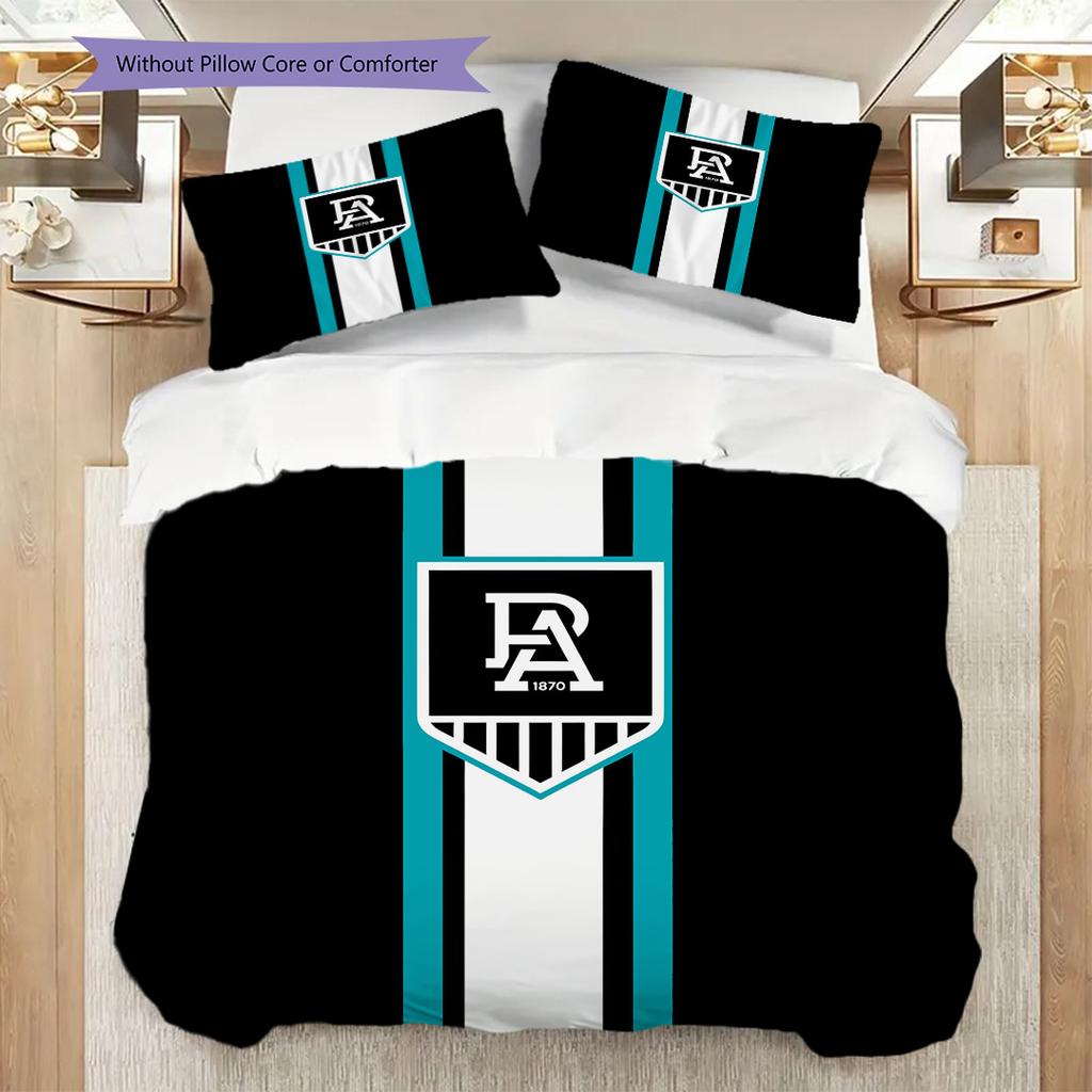 Set Copripiumino Trapuntato Port Adelaide Federa Decorazione per la Casa Regalo di Compleanno (1 * copripiumino + 2 * federa, senza nucleo)