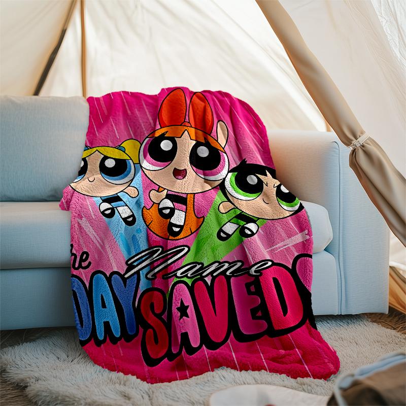 Personalized Custom Name Blanket - The Powerpuff Girls Print Design,Blanket for Sofa,Bed,Travel,Camping - Soft and Warm, Great Gift