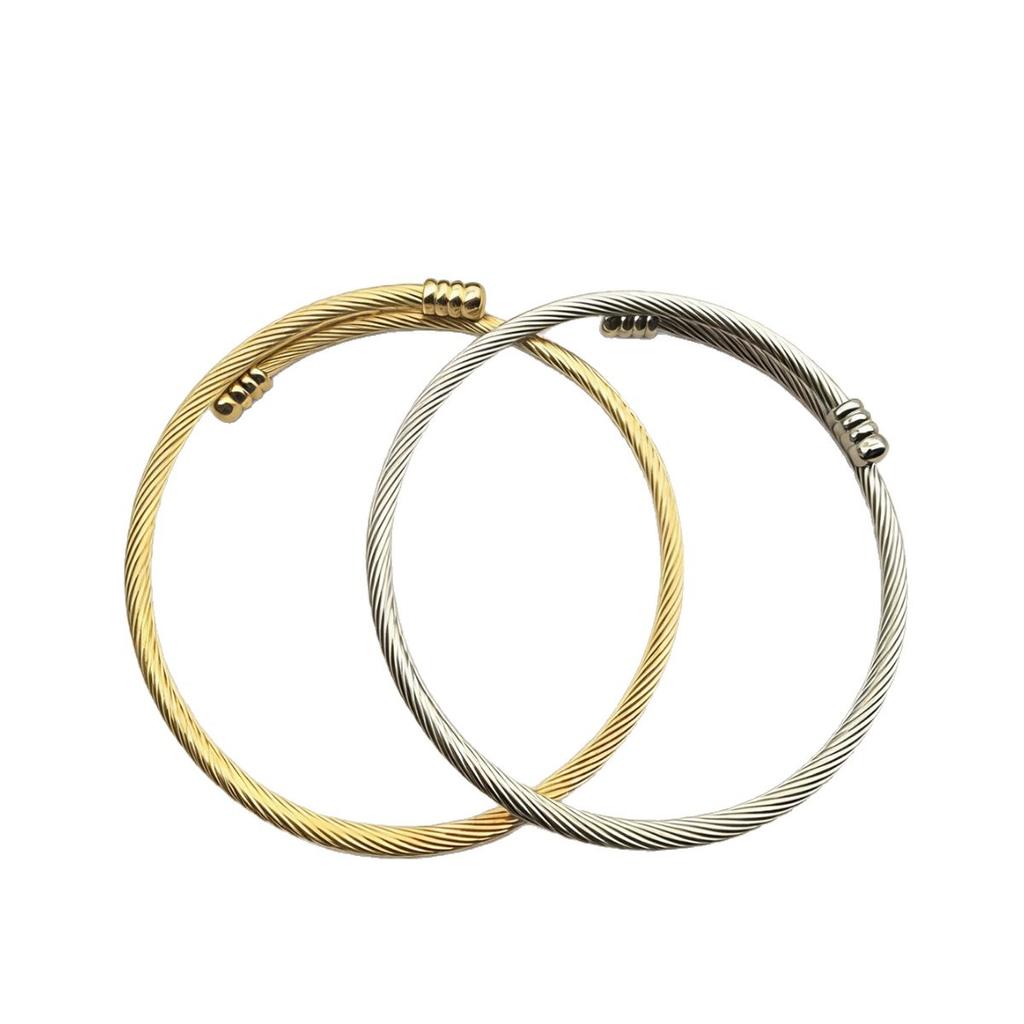 Minimalistisches Single-Loop-Armband aus Edelstahl, goldbeschichtet, Mode-Schmuckzubehör für Damen