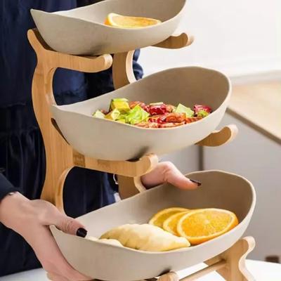 2/3 Layer Table Plates Dinnerware Kitchen Fruit Bowl with Floors Partitioned Dish Snack Candy Cake Stand Fruit Plate Salad Bowl