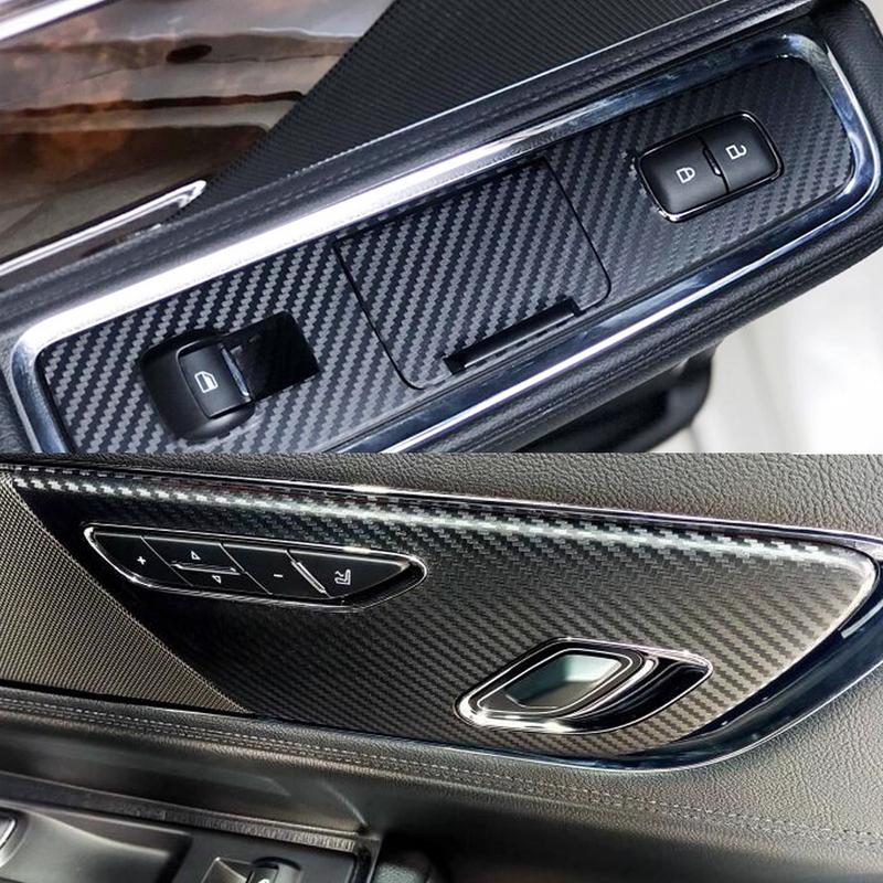 Car-Styling Carbon Fiber Car Interior Center Console Color Change Molding Sticker Decals For Lincoln Continental 2017-