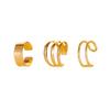 2026 New Gold Silver Color Leaves Clip Earrings for Women Fashion Ear Cuff Non-Piercing Earrings Set Trend Jewelry Gift