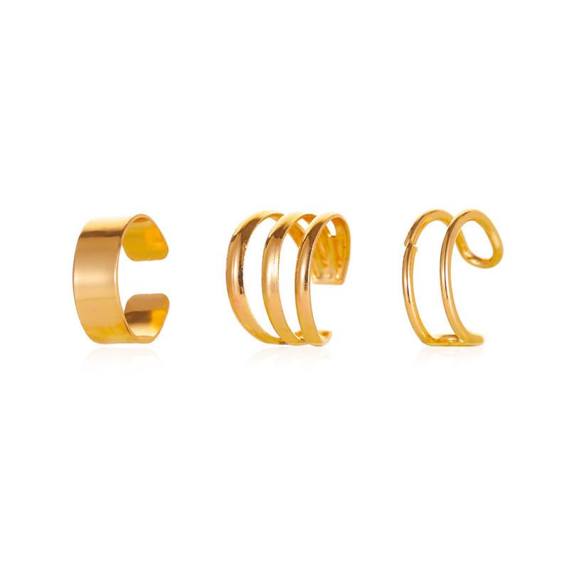 2026 New Gold Silver Color Leaves Clip Earrings for Women Fashion Ear Cuff Non-Piercing Earrings Set Trend Jewelry Gift