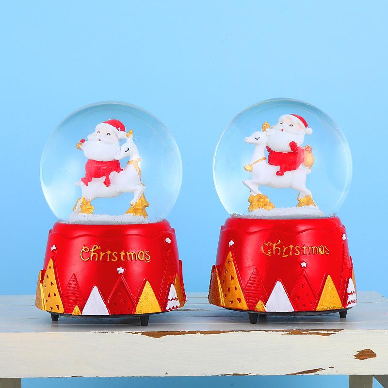 Rotating Musical Christmas Snow Globe - Crystal Ball for Window Display