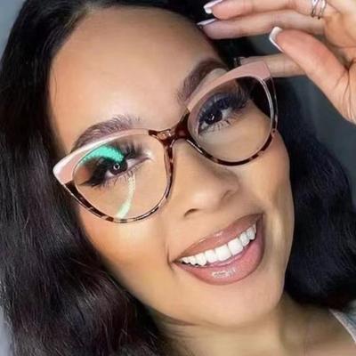Metall Blaulichtfilter Gläser Cat-Eye Brille für Damen Herren Outdoor Mode Brille