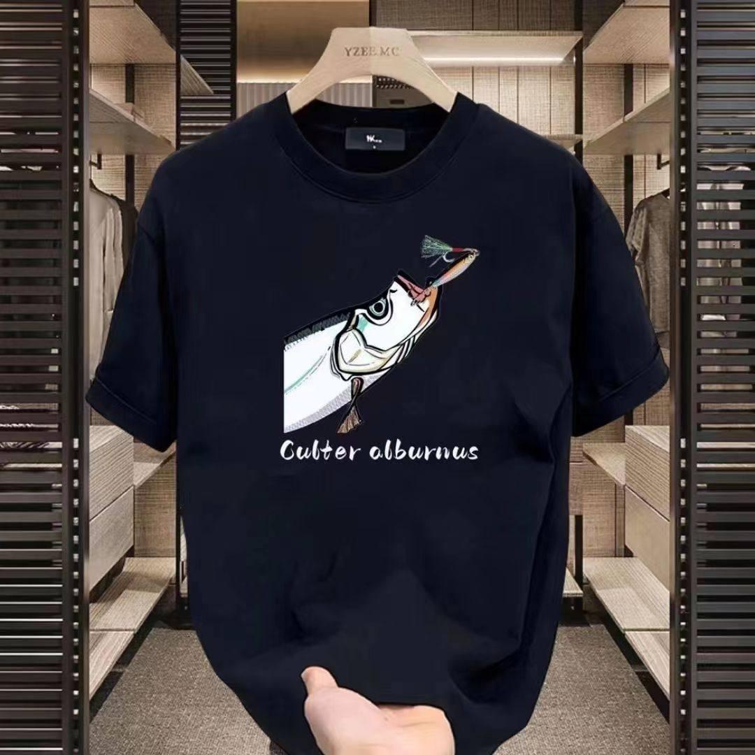 100% Pure cotton 2026 summer new top men s short sleeved t-shirt designer men s high-end versatile half sleeve S чёрный