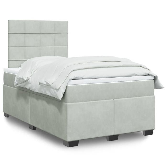 Maison Exclusive - Bettlattenrost und Matratze hellgrau 120x190cm Samt