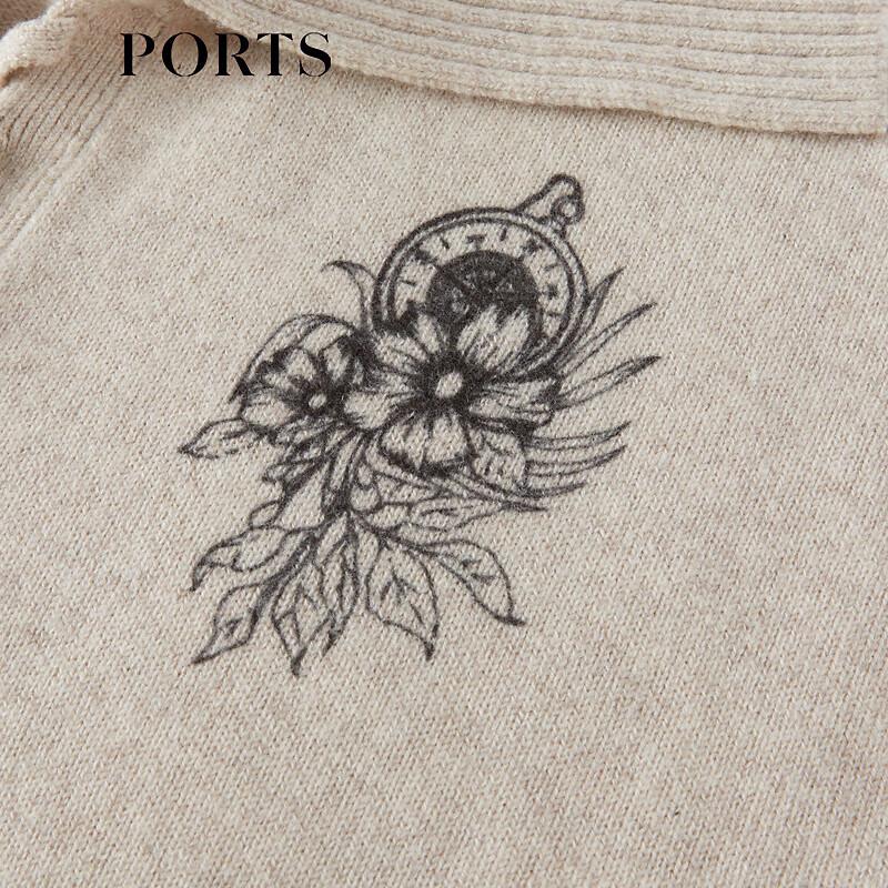 PORTS Women's 2025 Early Spring Round Neck Wool Sweater