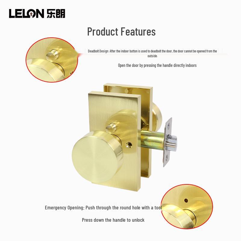 American Style Zinc Alloy Privacy Bathroom Door Lock with Spherical Handle