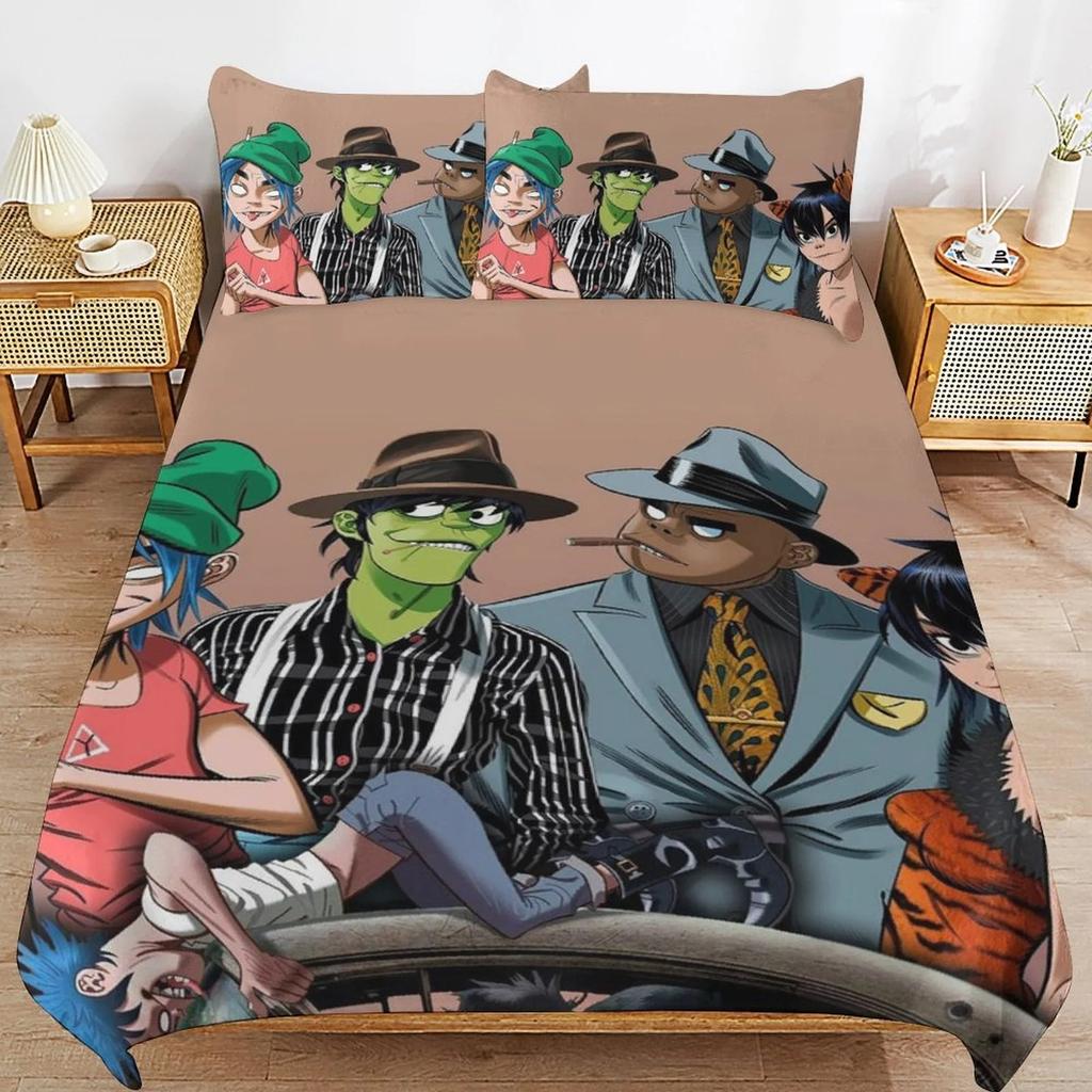 Music Band Gorillaz Duvet Cover Pillowcase Gorillaz Bedding Set Adult Boy Girl Bedroom Decoration Children Gift Single Double
