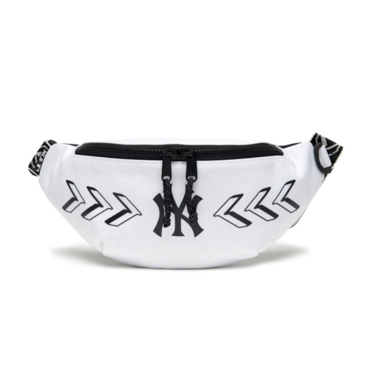 

MLB New York Yankees Arrow Logo Solid Color Workwear Polyester Canvas Waist Bag Unisex Waist Bag White 3AHSM031N-50IVS White