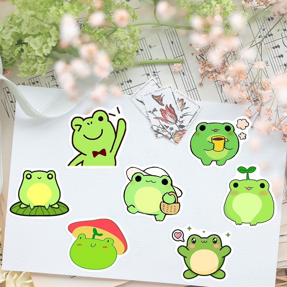 Grappige Kikker Stickers Cartoon Kawaii Diy Speelgoed Cadeau Waterdicht Graffiti Sticker Voor Laptop Telefoon Scrapbook Bagage Flessen Decoratief