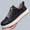 Solid Color Lace Designer Board Shoes for Men Spring Autumn Fashion Casual Shoes Male Retro New Leather Sneakers Man