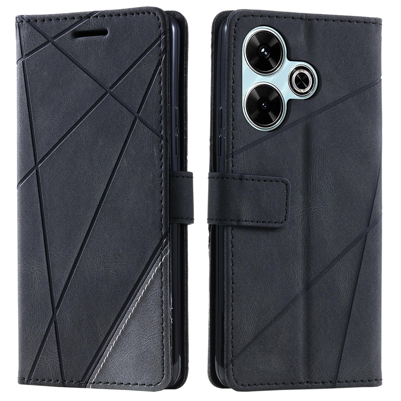

Leather Case for Xiaomi Redmi 13 5G/4G/Poco M6 4G/Redmi Note 13R 5G Splicing Wallet Phone Cover C