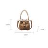 Autumn and Winter Women's Shoulder Bag Casual Retro Plush Bag Versatile Mini Portable Bucket Crossbody Bag KTY