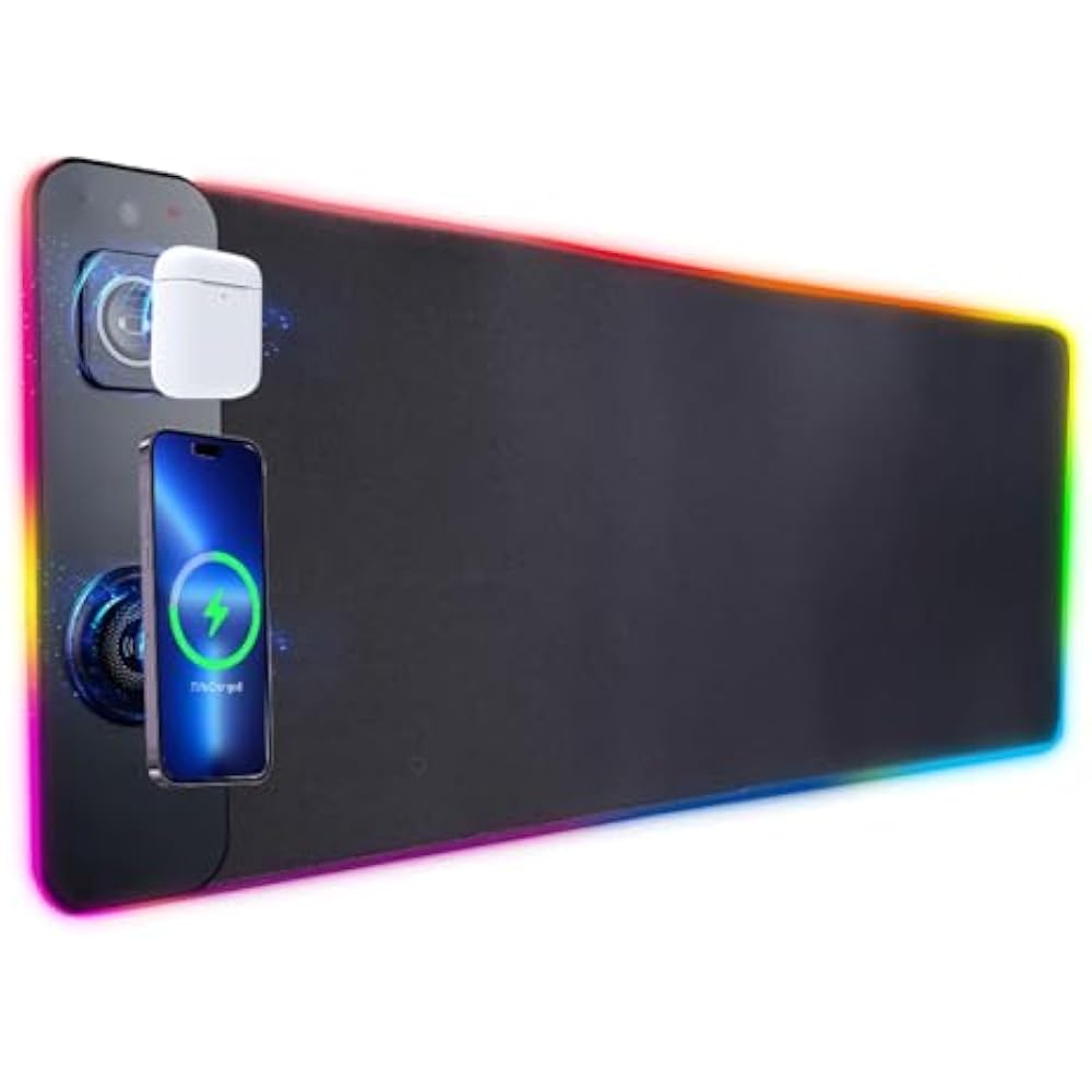 Large color gamepad power mat expansion key set pad with 15W charging for cell phones, headphones...
