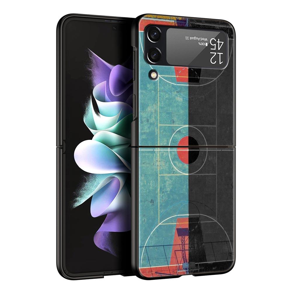Football Basketball Tactical Board Hard PC Phone Case For Samsung Galaxy Z Flip 7 6 5 4 Black Cover For Galaxy Z Flip 3 Foldable