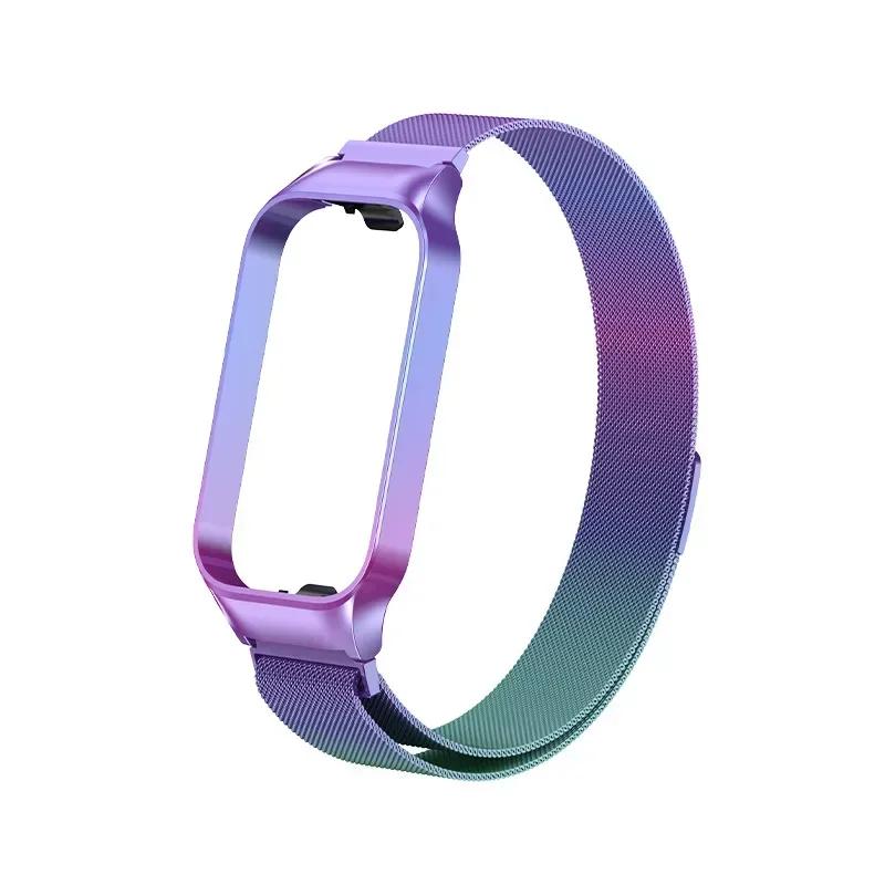 Stainless Steel Strap For Xiaomi Smart Band 8 Active Smart Watch Band Accessories Metal Bracelet Mi Band 8 Active Protector Case