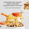 2-in-1 Interaktives Hundespielzeug Haustier Automatischer Futter-Leckerli-Spender Cartoon-Enten-Design Langsames Futter Haustier-Snack-Spender für Hundetraining
