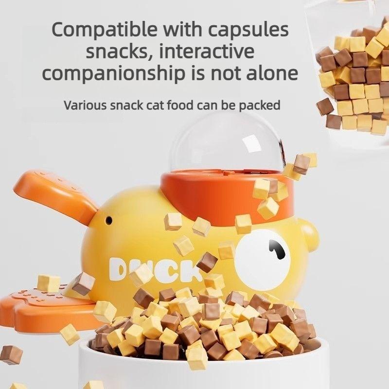 2-in-1 Interaktives Hundespielzeug Haustier Automatischer Futter-Leckerli-Spender Cartoon-Enten-Design Langsames Futter Haustier-Snack-Spender für Hundetraining
