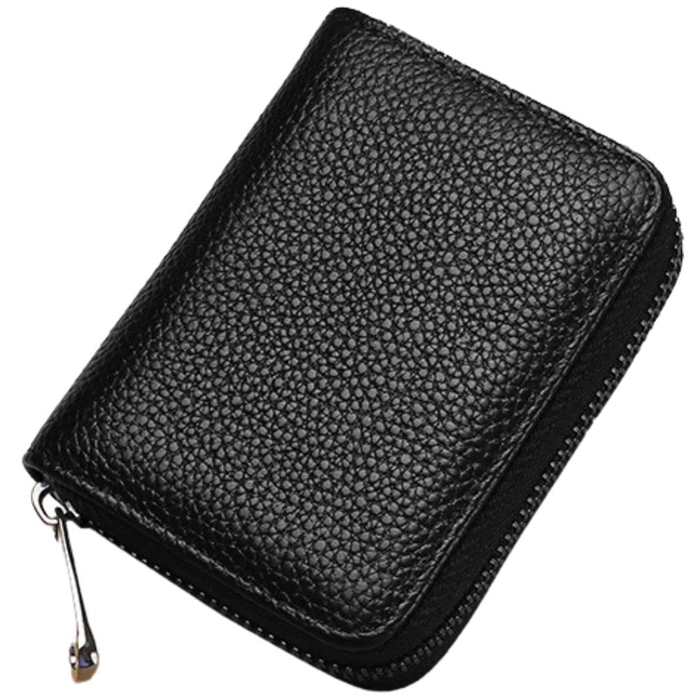 

Женский кошелек-аккордеон для карт, большая вместимость, вмещает 20 карт, RFID, защита от скимминга, легкий, мини-кошелек с отделениями для карт (черный)