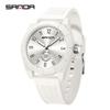 SANDA 6212 Sports Waterproof Student Quartz WatchMen And Women Student New Quartz Simple Watch Silicone Strap Multifunctional