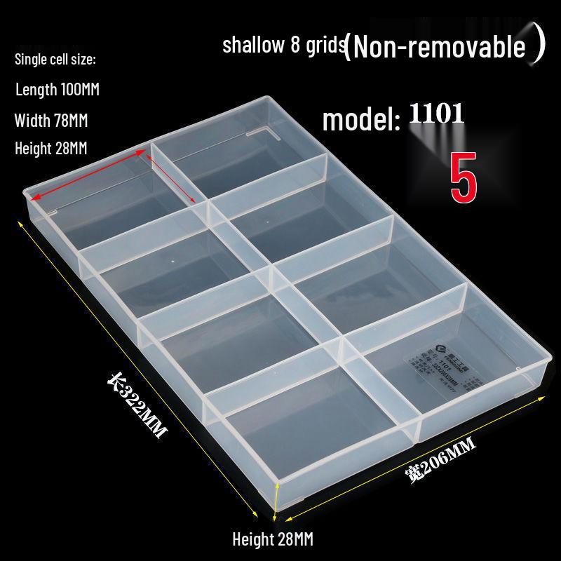 Thickened Nine-Grid Storage Box: Large Capacity, Impact & Corrosion Resistant, Open Compartment Design.