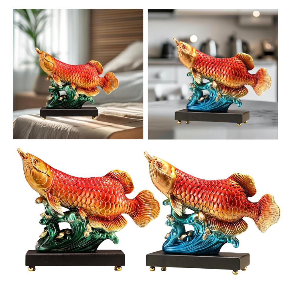 Socha ryby Arowana Socha prosperity Kolekce Dekorativní figurka Stolní ozdoba na stůl Skříňka Dekorace domu
