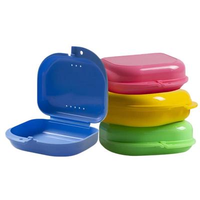 1 Peça Estojo Colorido para Contenção de Aparelho Dentário Caixa Bandeja para Dentadura Furos de Ventilação Protetor Bucal Alinhador Aparelhos Dentários Caixa para Dentadura