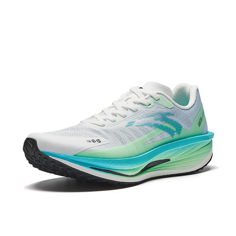 Anta Laufserie Rocket 6 Pro Bequemes Material Rutschfest Abriebfest Low-Top Freizeitlaufschuhe Herren Sneaker Weiß Blau 112445563-2