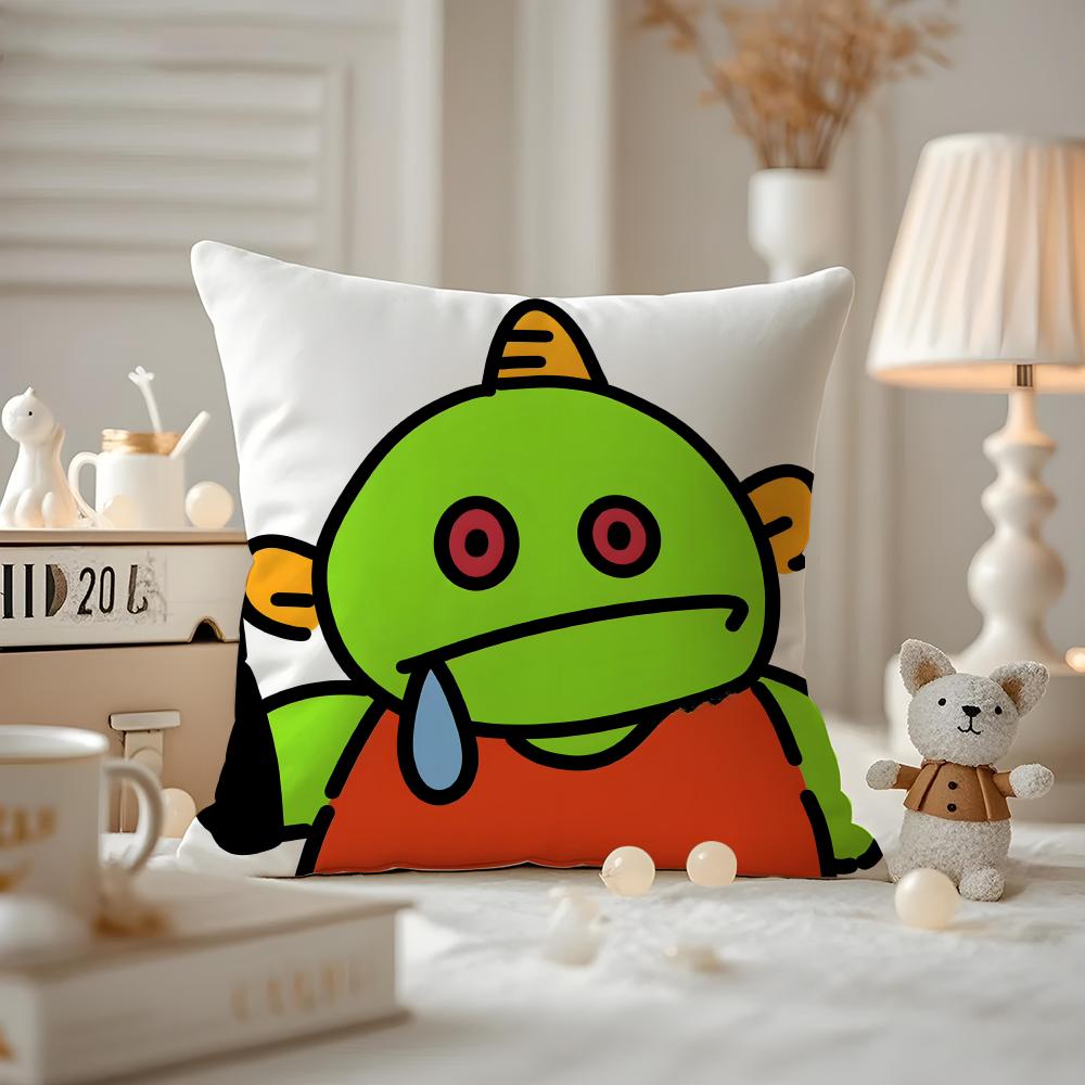 Weird Expression Doodle Cushion Cover Pattern Printed Pillowcase For Living Room Sofa Cushion Cover & Bedroom Decor