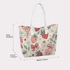 Cute Strawberry Pattern Tote Bag Casual Portable Shopping Shoulder Bag for Daily Use