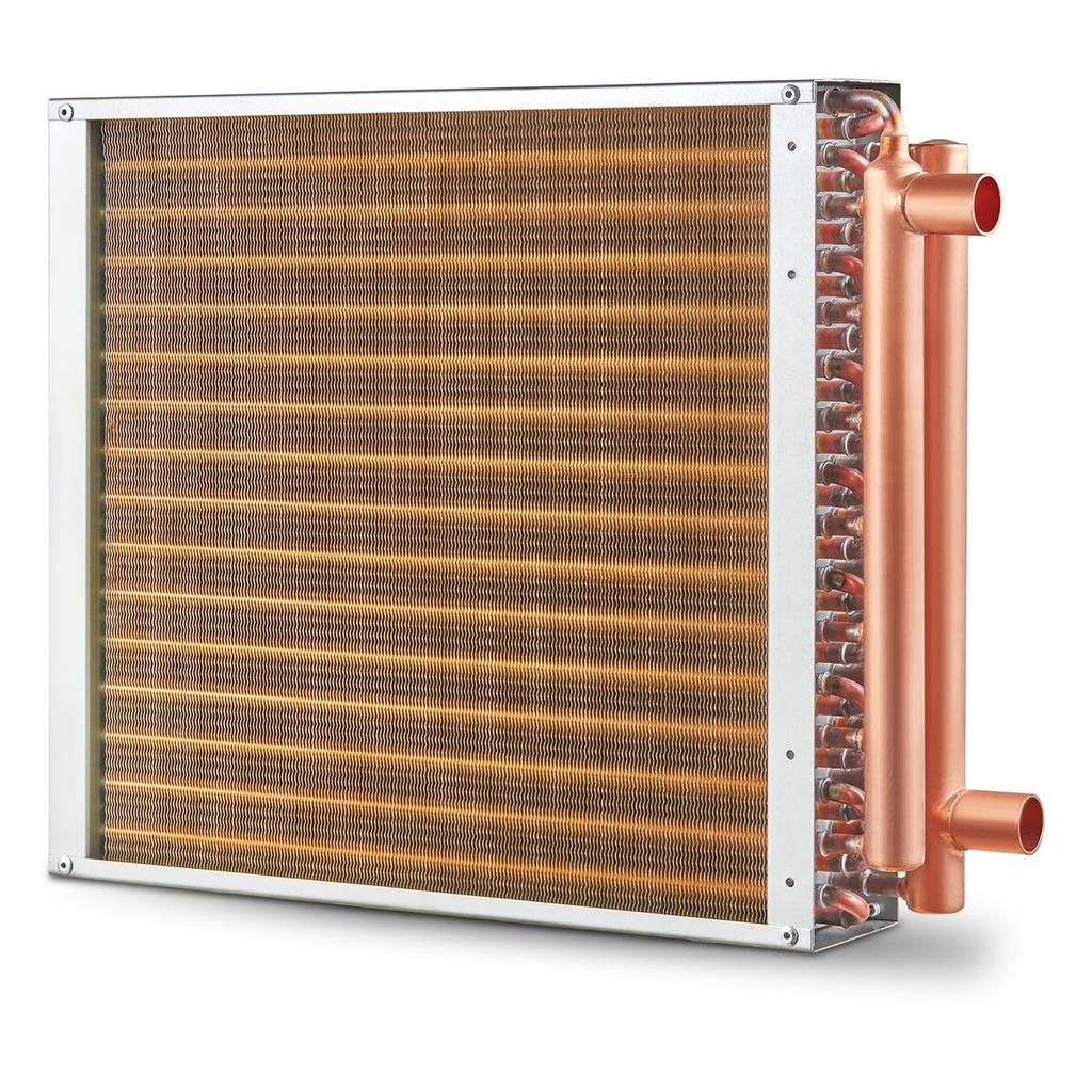 16"x 16" Heat Exchanger Water to Air 3-Row 3/8" Copper Ports 193 Fins