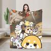 Aggretsuko Blanket Quality Super Soft  Bedding Throws Winter Kids Home Decor Fluffy Bedspread