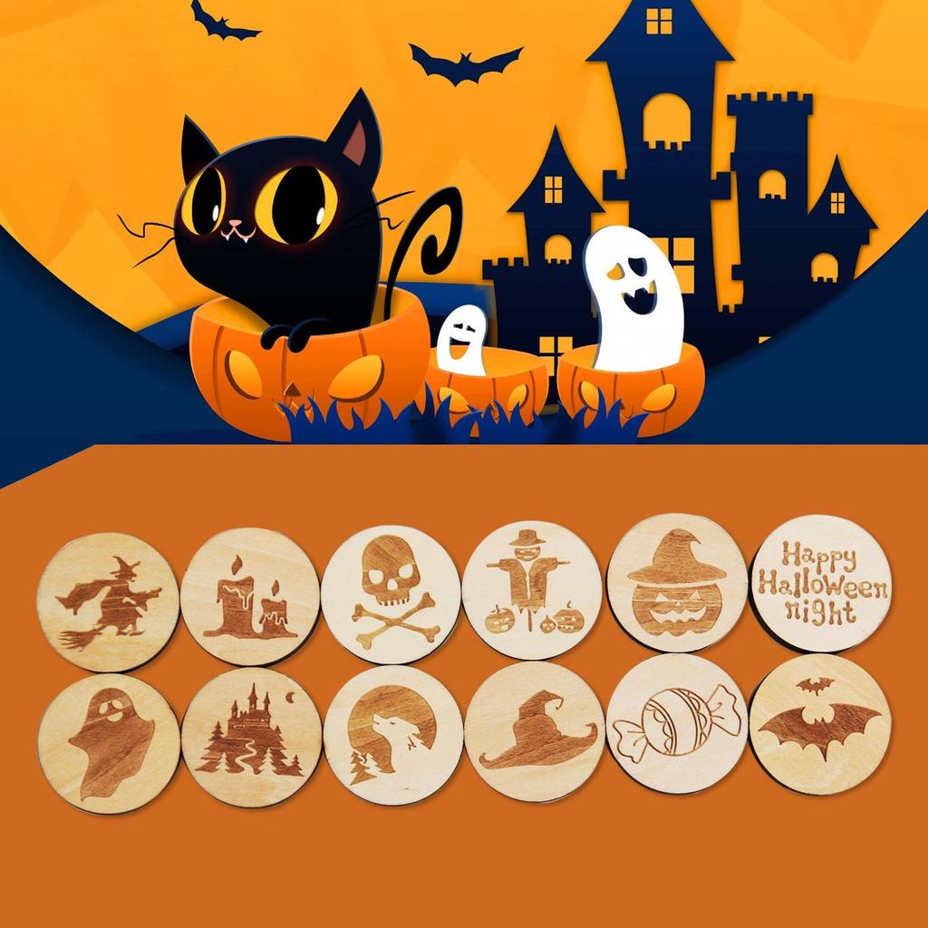 Hölzerne Halloween Geisterfest Schilder - Horror-Themenparty Dekoration für Kinder