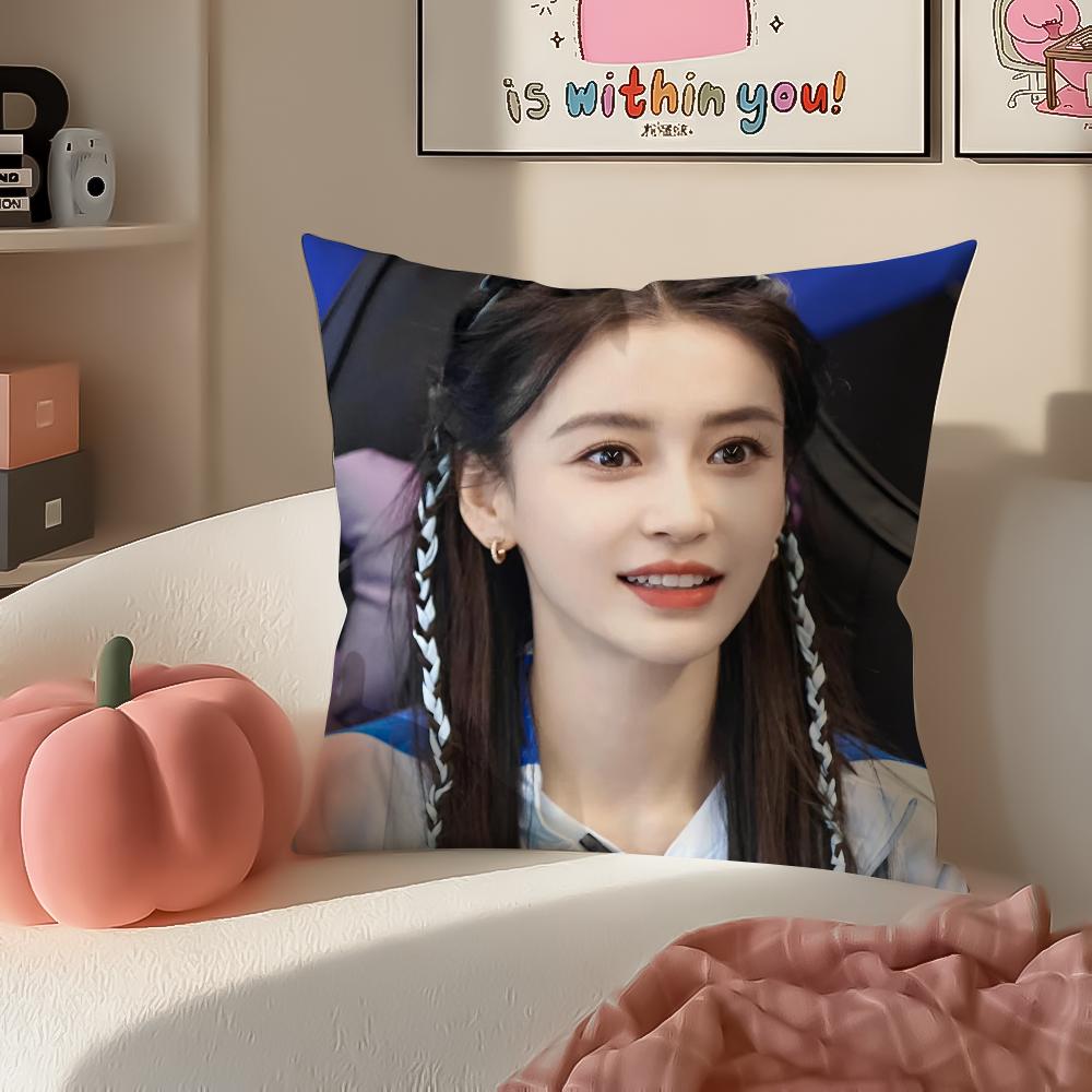 Beautiful Actress AAngelababy Cushion Cover Pillowcase Short Plush Invisible Zipper Room Sofa Cushion Cover