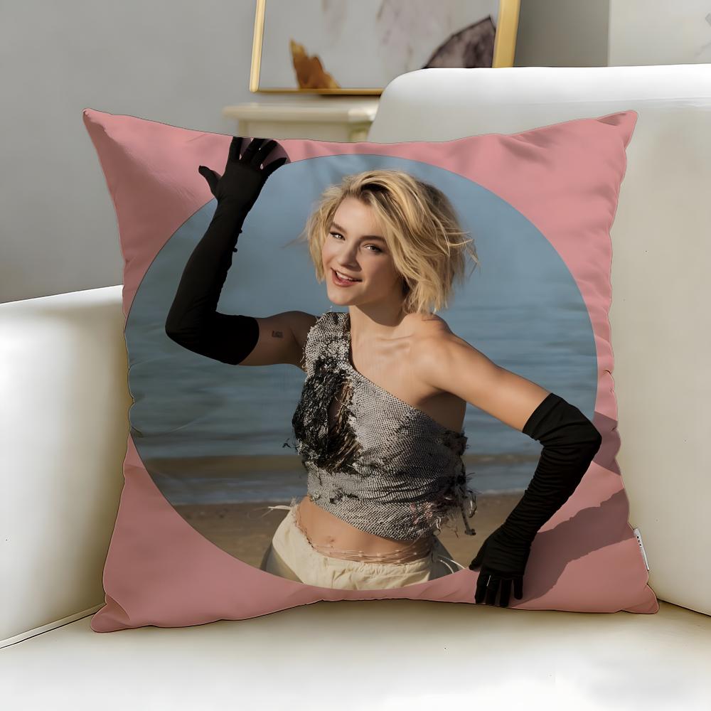 

popular singer Pommelien Thijs Cushion Cover Soft & Easy-Wash Pillow Case – Versatile for Couch, Bed, Travel and Office 40cmx40cm