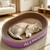 Scratcher with Bed, Corrugated Cardboard Scratching Pad, Low Shedding Litter Box Shape for Indoor Cats