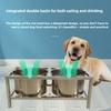 Stainless Steel Dog Food Bowl Fix Prevent Knocked Over Double-bowl Protection Neck Easy Clean Pet Feeding Products Accessories