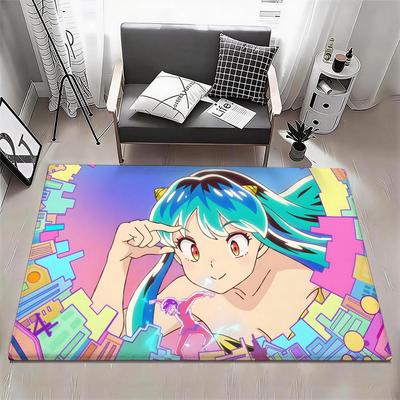 Hot U Urusei Y Yatsura Anime Floor Mat Eco Flannel Doormat Non Slip Odorless Indoor Floor Rug Soft Short Plush Home Mat