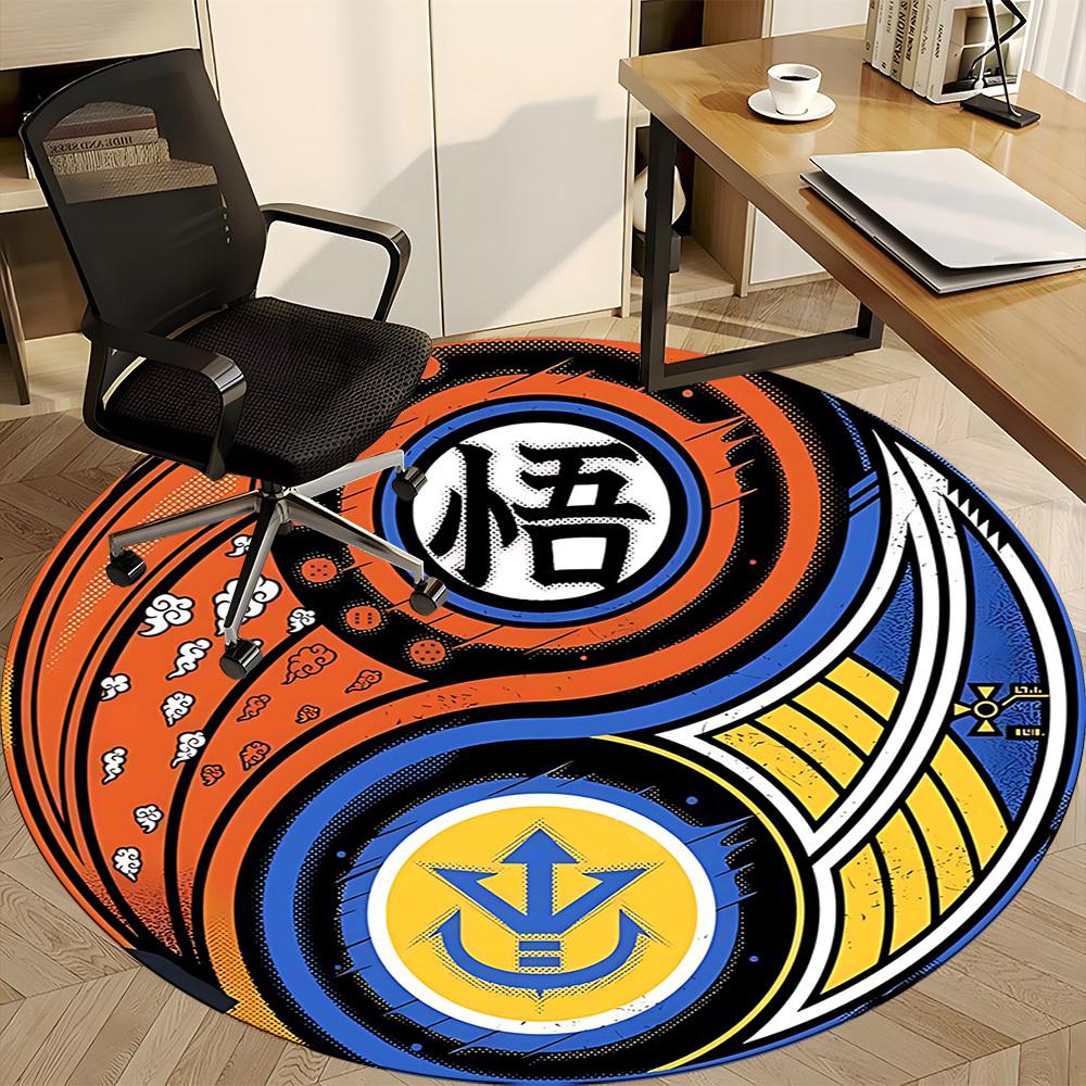1pc Dragon Ball YinYang Symbols Office Round Area Rug, Indoor Mat Suitable For Office,Bedroom Living Room Home Decor, Room Deco a0926