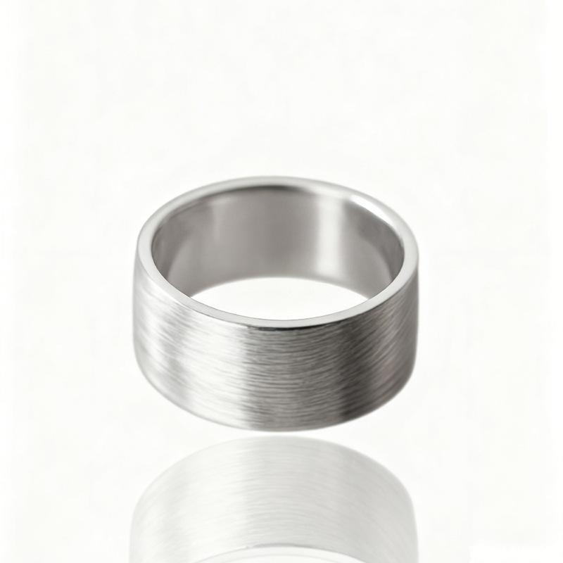 Copper-plated Silver-plated Wide-faced Plain Ring Ring for Women, Commuting Daily Style Simple Jewelry Spring Popular Ring