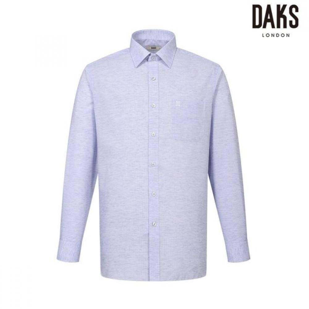 

DakS Men S Micro Pattern Regular Fit dreSS Shirt In lInen Blend dmS3Shdl123b1 Blue/95