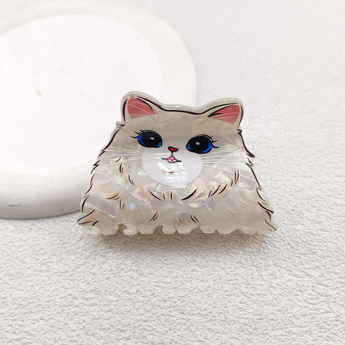 

Милая пушистая заколка для волос в виде кошки, мультяшная креативная заколка-акула в виде животного, простые игривые аксессуары для волос для женщин